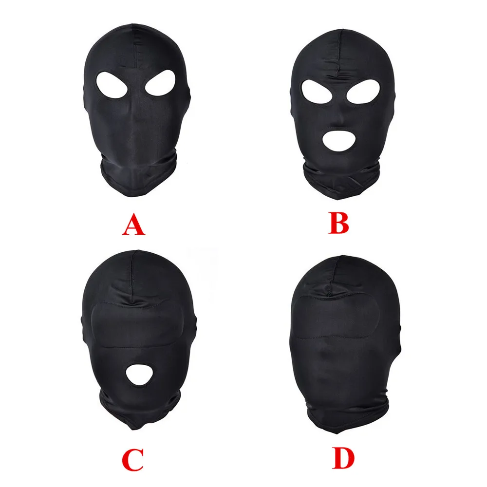 Erotic Head Mask Slave Open Mouth Eyes Adult Games Role-playing Rape Flirting SM Bondage Cover Sex Toys for Woman Man Couples