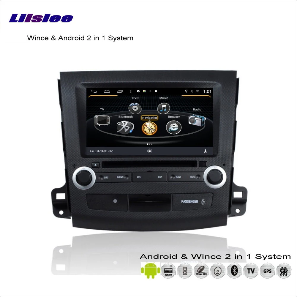 Cheap Liislee Car Android Multimedia For Citroen C-Crosser 2007~2012 Radio DVD Player GPS Nav Map Navigation Audio Video Stereo System 4
