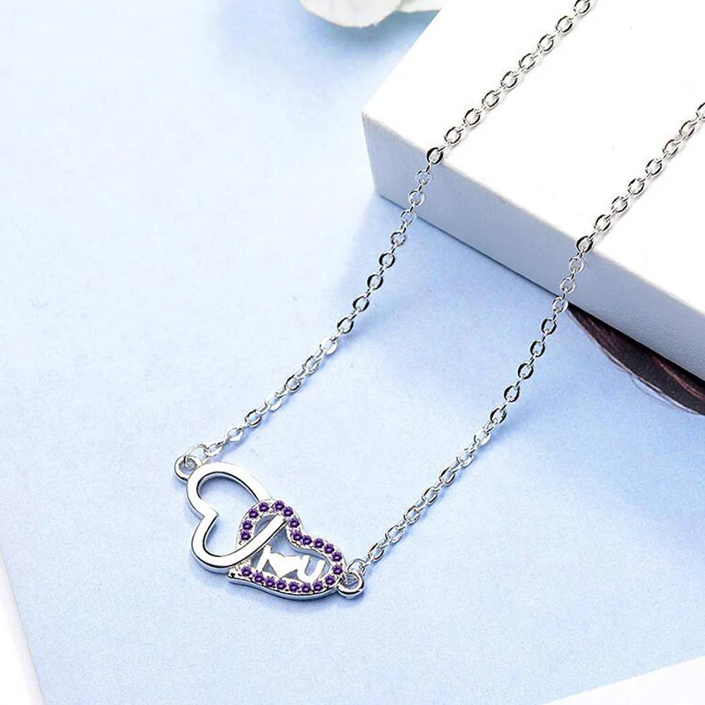 double heart engagement necklace jewelry (4)