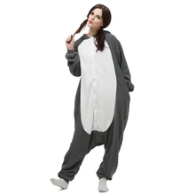 Popular cosplay traje de la historieta animal de dormir Lobo animal polar fleece unisex adulta onesies pijamas homewear