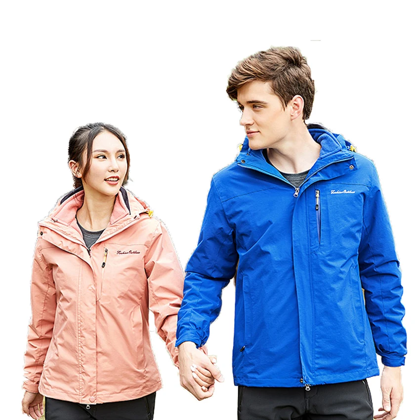 

Men's Women's Winter 2 Pieces Warm Fleece Jackets Outdoor Sports 3 In 1 Windbreaker Hiking Camping Skiing Fishing Coat MA214