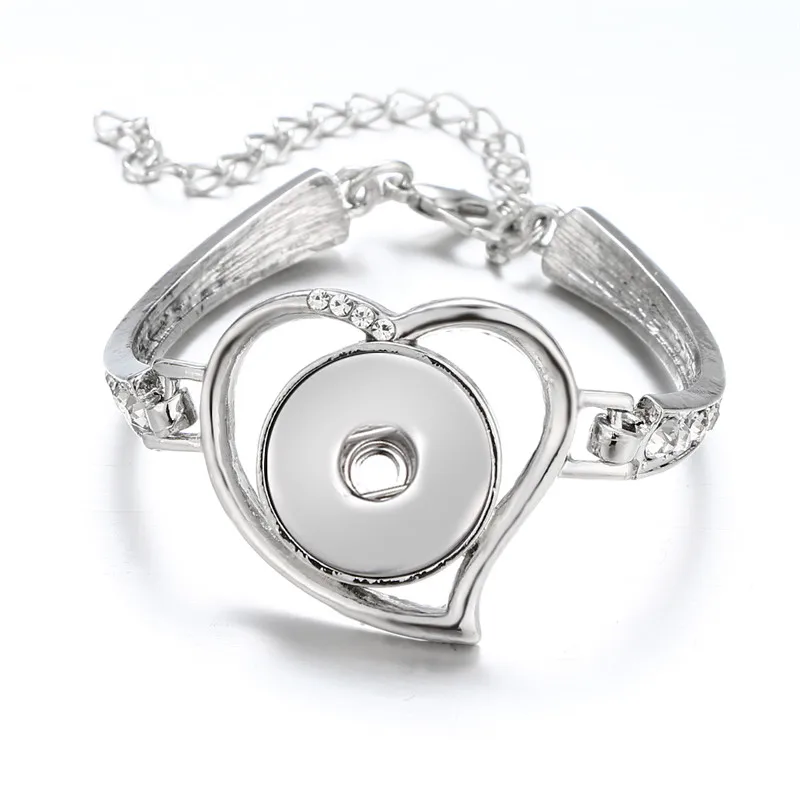 

Heart Shape Snap Bangles Fit 18 mm Button For Women Mother Girl Dressed Party Ball Jewelry Friend Journey Gift Bouton Pression