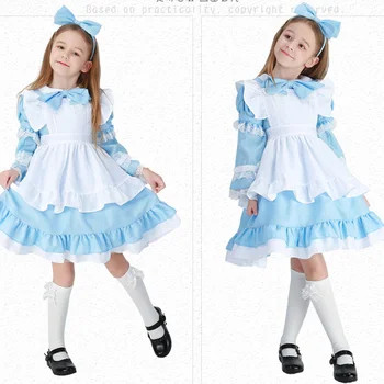 

girls' maid costumes Halloween costumes adult parent-child kindergarten costumes Detachable long-sleeved cos holidays Christmas