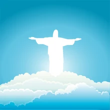 Jesus Cristão Nuvem Azul da foto do Tema fundo do estúdio Vinil pano de Computador impresso pano de fundo da parede de Alta qualidade