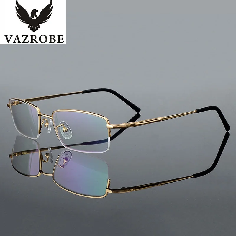 Vazrobe High end (8g) Semi Rimless Pure Titanium Eyeglasses Frame Men