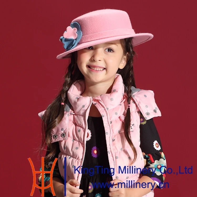 Free Shipping Autumn and Winter Children Girl Hats Sunflower Dress Wool