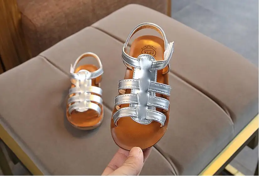 MHYONS/детская обувь в римском стиле из микрофибры плоской пряжкой пляжная обувь Гладиатор сандалии для девочек Детская летняя обувь для девочек повседневные сандалии