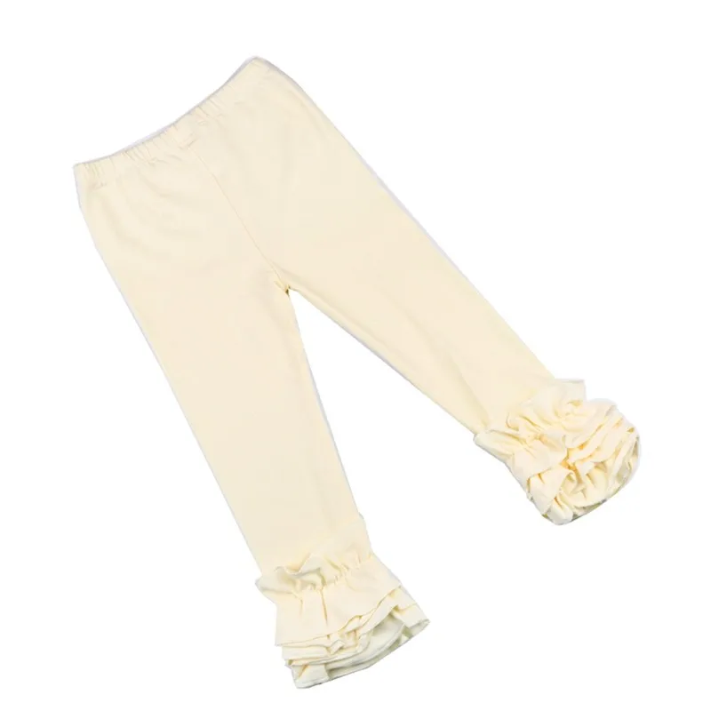Трехслойные трикотажные штаны с рюшами, леггинсы, Индивидуальный размер, Осенние Многослойные леггинсы с оборками, леггинсы с оборками для девочек