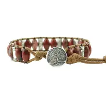 Unique Oval Tube Shape Crystals Single Leather Wrap Bracelets Wholesale Handmade Bohemian Weaving Bracelet Dropshipping certain characterizations of tungsten ditelluride single crystals