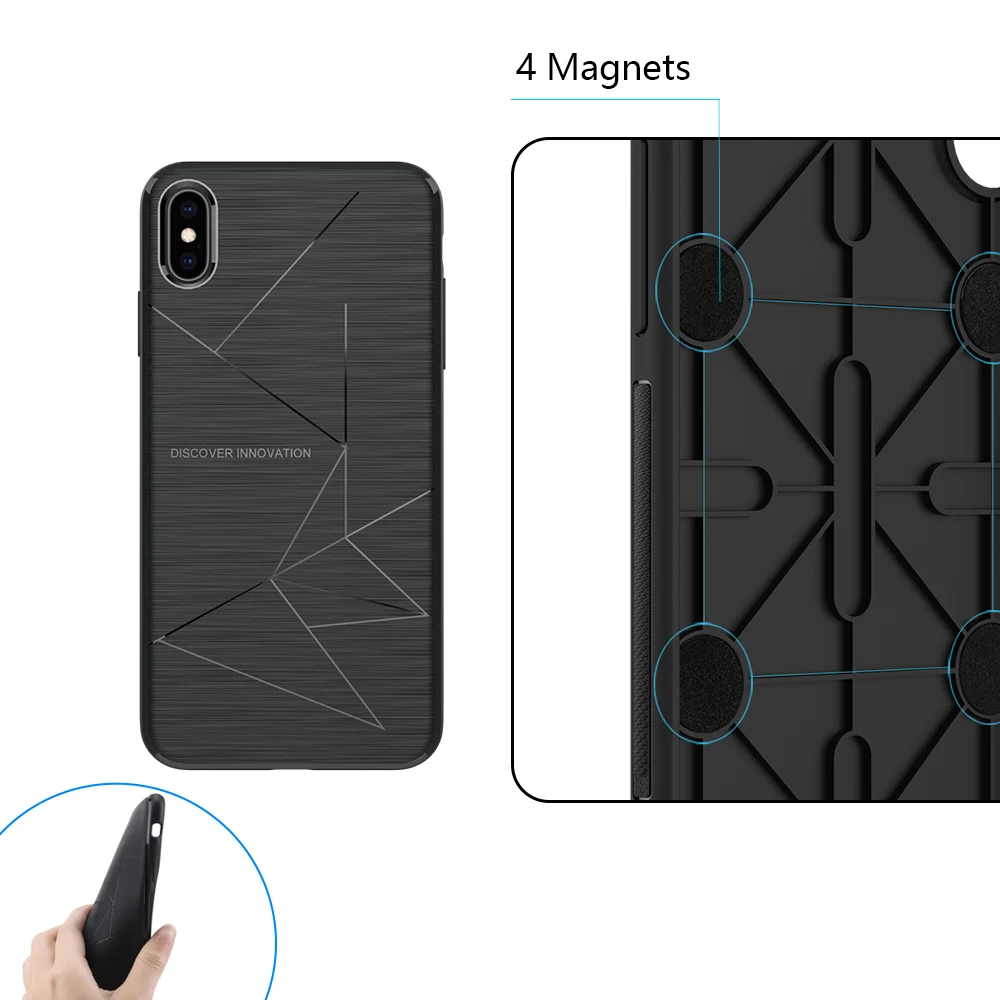 for iPhone Xs Max Xs X Xr Magnetic Wireless Car Charger  Case (4)