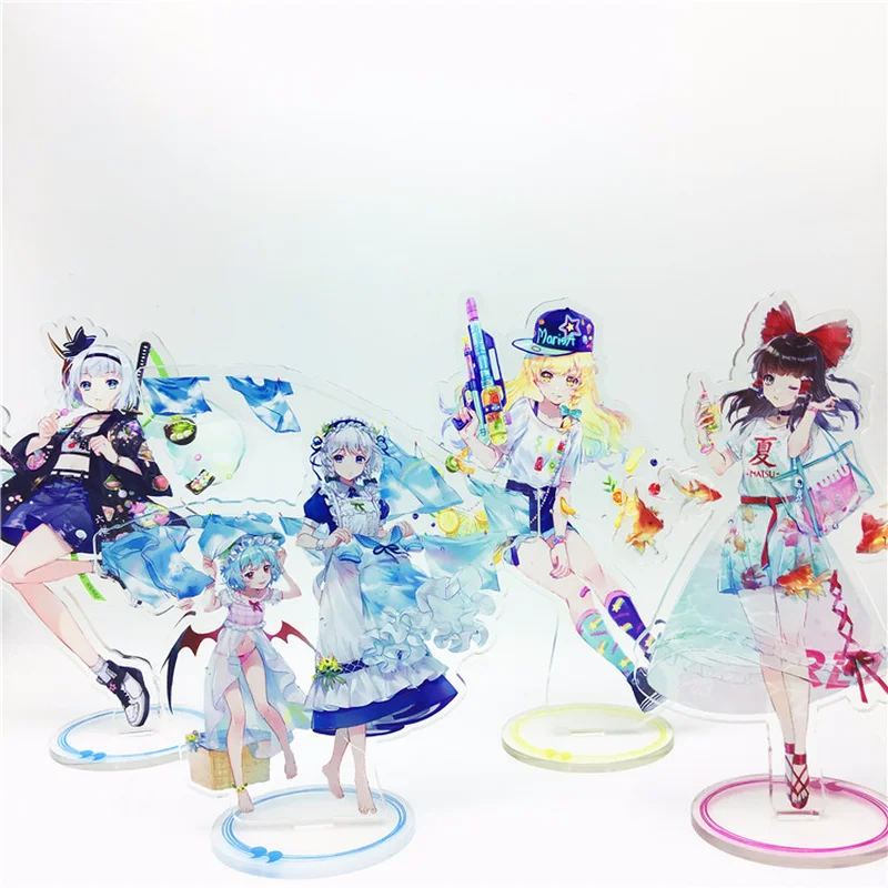 

Cartoon TouHou Project series keychain Hakurei Reimu Kirisame Marisa cute funny cartoon Acrylic key chain anime jewelry gift