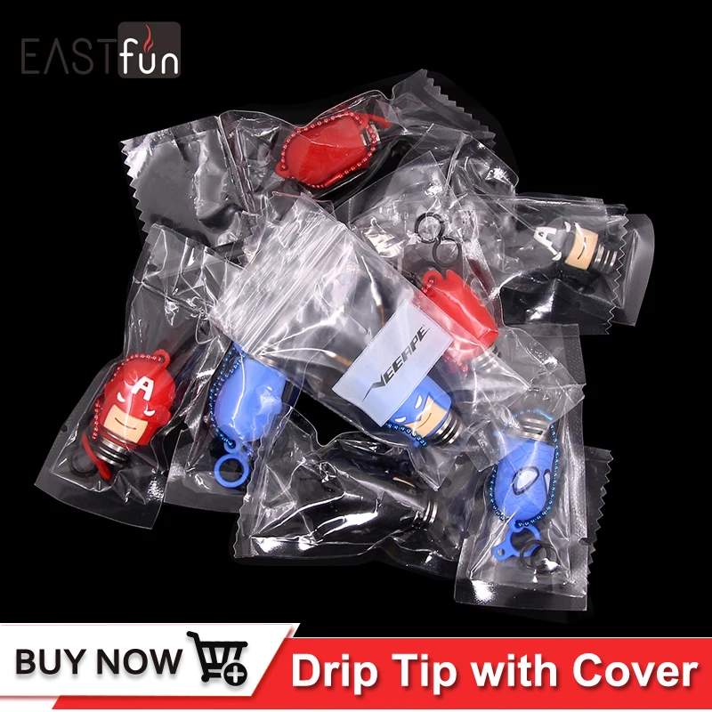 

Veeape 510 Mouthpeice Drip Tips with cover Captain America Batman Spiderman cap Electronic Cigarette Atomizer sanitary Cap