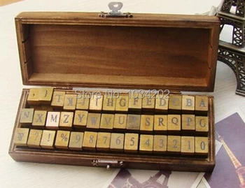 

DHL Free shipping 120set 42 pcs/set Alphabet stamp Creative letters and numbers stamp gift box/wooden stamp/wooden box