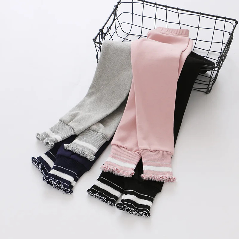 

Girl Leggings Children Pants Cotton Elastic Waist Skinny Pants Fashion Solid Kids Leggings Girls Ruffle Pants 3 4 5 6 7 Years
