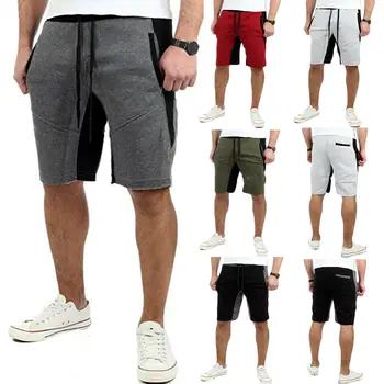 

Hirigin Men's Summer Color Matching Gym Fitness Casual Shorts Loose Beach Shorts