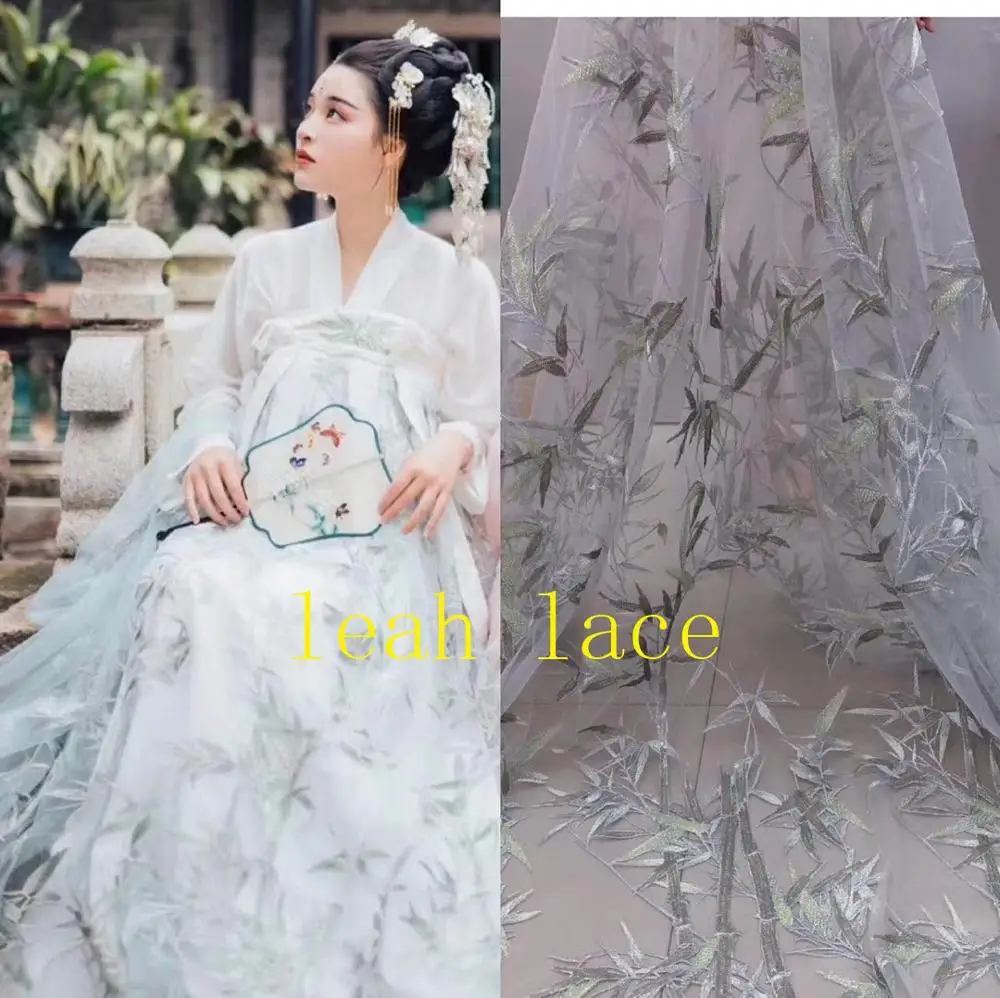 

5yards/bag 3-colour embroidered slub pattern sequin beads luxury Chinese style fabric used on the wedding dress fashion stage