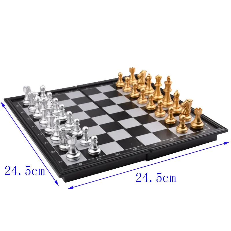 

9.6 inch Checkers Magnetic Folding Chess Board Pieces Set International High Quality Plastic Entertainment Game Gift