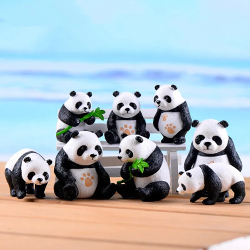 1Pc Cute Panda Figurines Decoration DIY Fairy Garden Animal Miniature Figurines Ornament Home Decoration