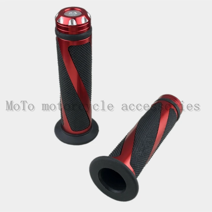 

Motorcycle Grips Aluminum & Rubber 7/8'' CNC Handle Bar Hand Grips RED 22MM Grips