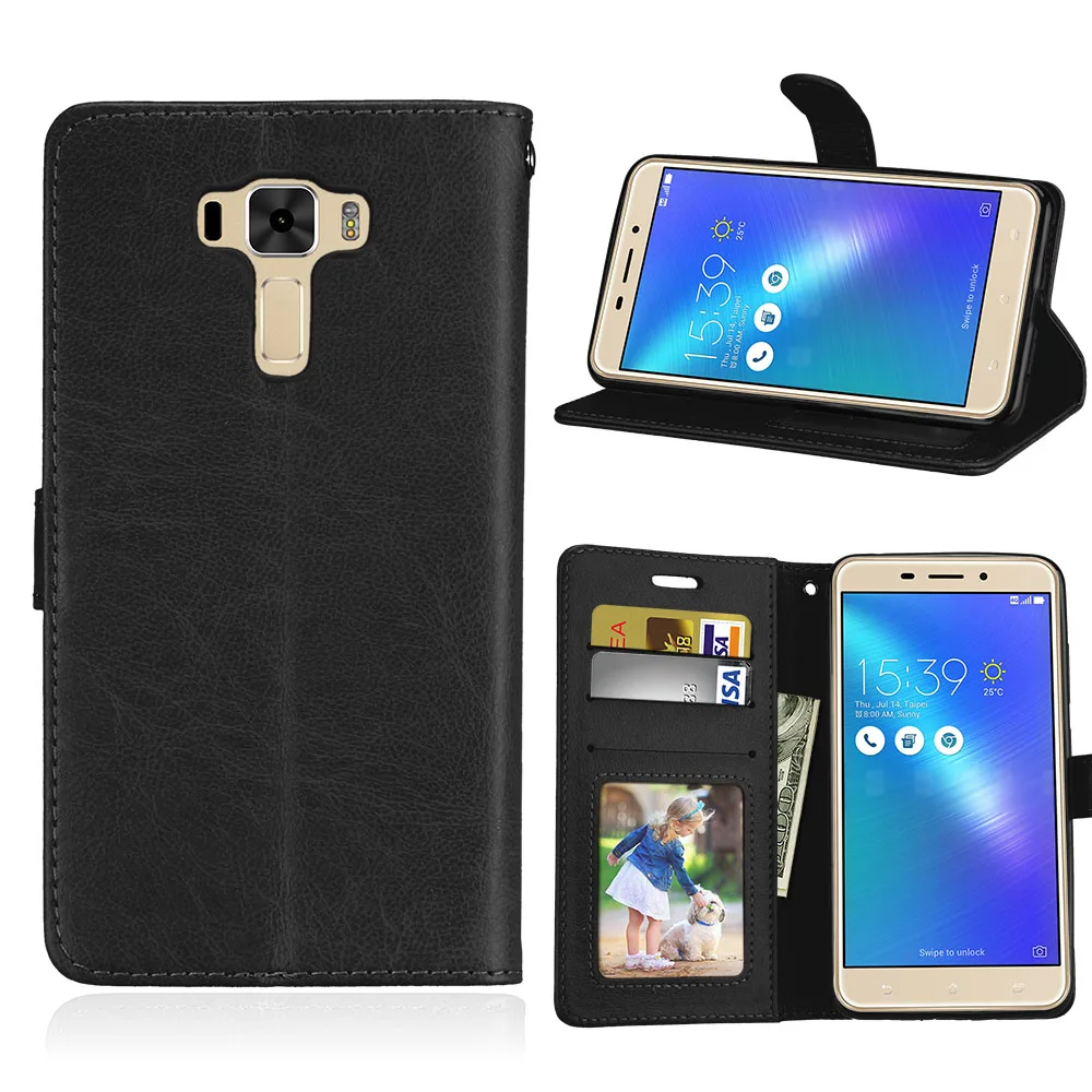 Custodia Portafoglio Per Asus Zenfone 3 Laser ZC551KL – Pelle Sintetica Con Supporto, Motivo Gatto Tigre, Penna Inclusa