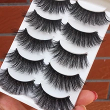 Преувеличены толстые Накладные ресницы 3D Curl грязный крест природных длинными Макияж ресницы модные, пикантные ручной работы ресницы 5 пара