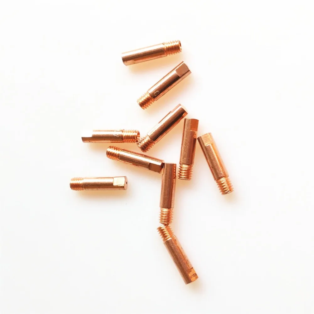 15AK Contact Tip CuCrZr MIG Torch/Gun Consumables 0.6 0.8 0.9 1.0 1.2mm M6x25mm 20pcs Welding Tips for MIG MAG Welding Torch