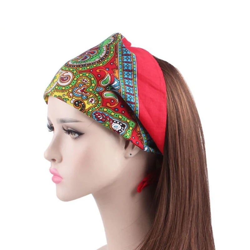 55*55 см Милая женская Бандана с принтом шарф квадратный головной платок женский мотоциклетный головной убор для активного отдыха