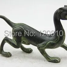 Китайский Народный Утонченная Чистая Медь Бронза Латунь Белый Тигр Статуя Скульптуры