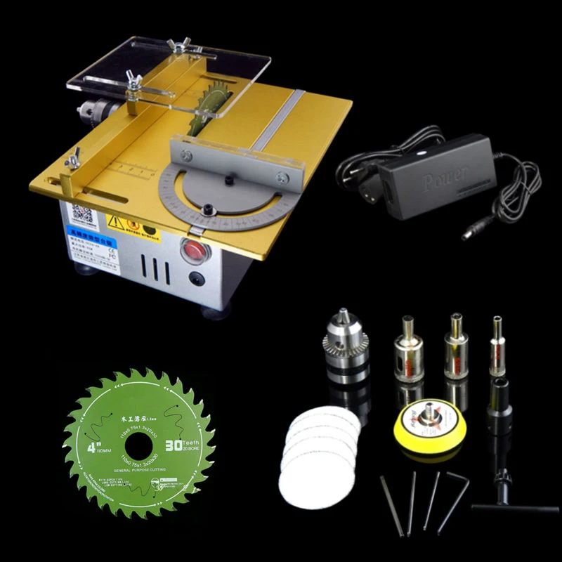 Mini table saw/12V-24V portable DIY wood Cutting machine, desktop buddha beads polish machine,metal/Acrylic cutter