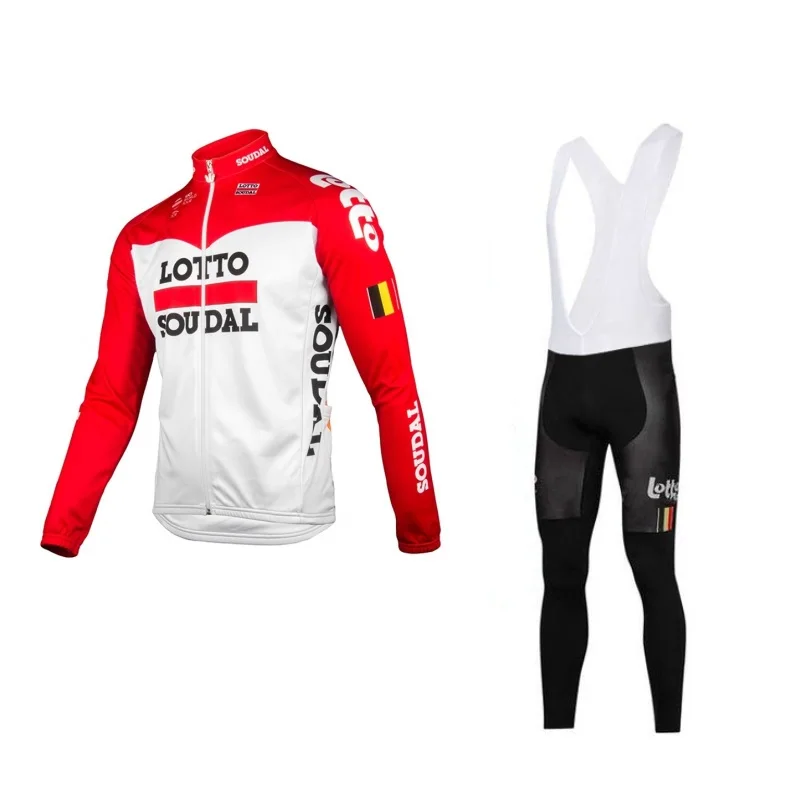 

winter fleece 2018 pro team lotto red cycling jersey sets warmer Ropa Ciclismo quick-dry MTB bike clothing kits GEL pad