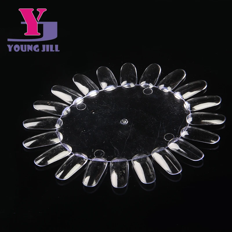 

20 Pcs Transparent Nail Art Display Practice Wheel Acrylic Tips Glue and Polish False Fake Nails Tips Displays Tools Sets