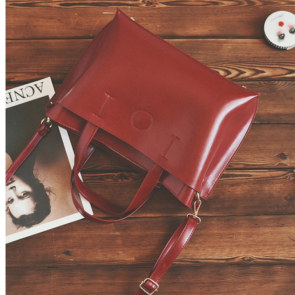  Leather Bags Women Totes Bag Handbag Ladies Fashion Simple Famous Brand Black Women's Shoulder Mess - 32843885786
