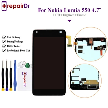 

100% Working For Nokia Lumia 550 RM-1127 LCD Display+Touch Screen Digitizer Assembly+Frame Replacement Parts For Nokia 550 Lcd