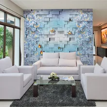 Пользовательские 3D принт Ткань и текстильные обои для стен фрески матовый шелк для Гостиная цветы китайский кирпич бабочка хорошее