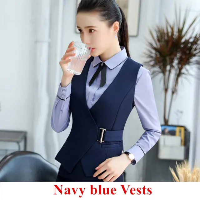 Autumn professional vest women OL fashion elegant V neck slim vest coat