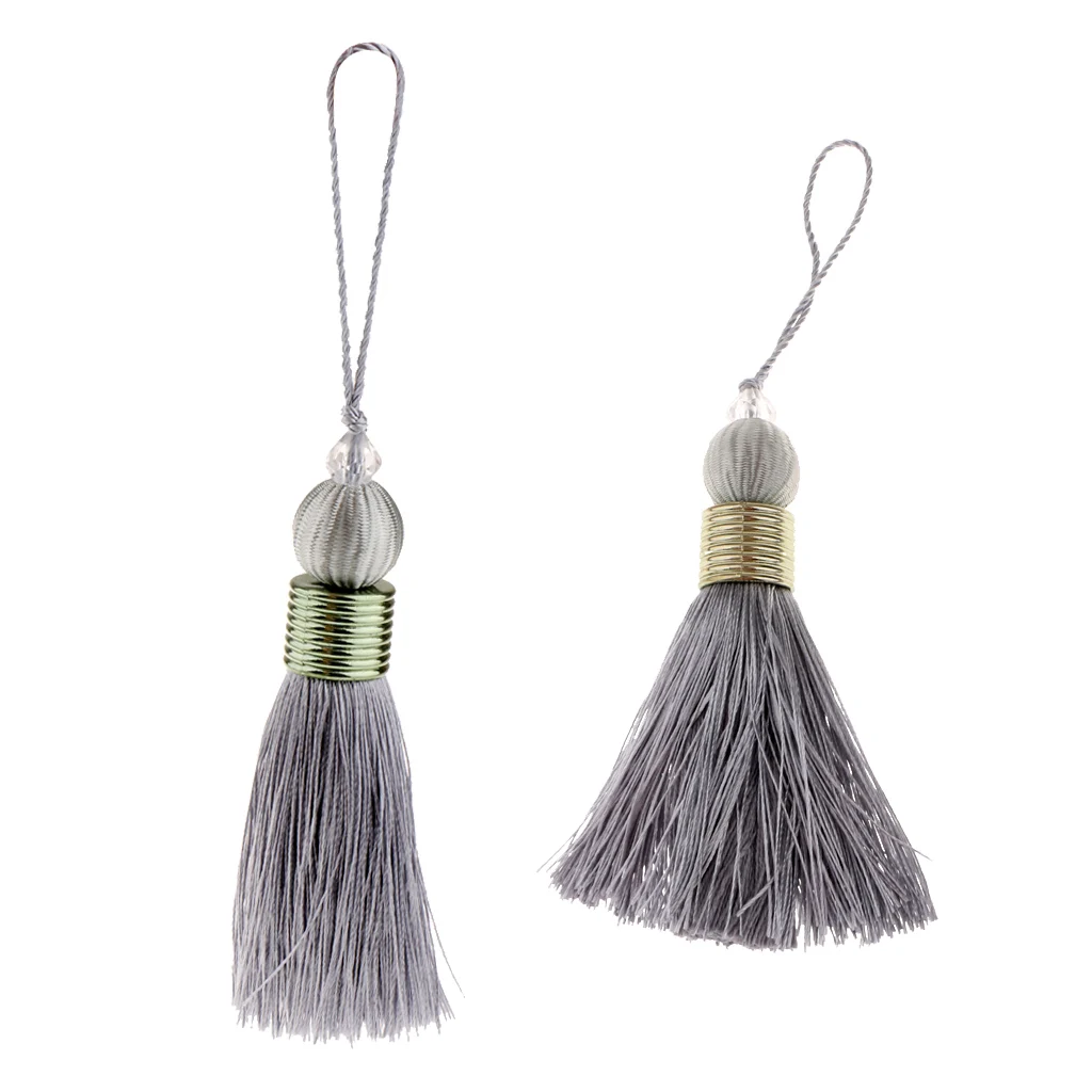 2pcs Pendant Bag Chain Key Decoration Home Decor Curtain Fashion  Long Silk Tassel DIY Window curtains Accessories