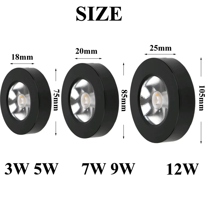 4 шт. светодиодный светильник COB 3 Вт 5 Вт 7 Вт 9 Вт 12 Вт круглый поверхностный монтаж лампы AC220V 230 в светодиодный светильник для спальни, кухни, внутреннего светодиодного точечного освещения