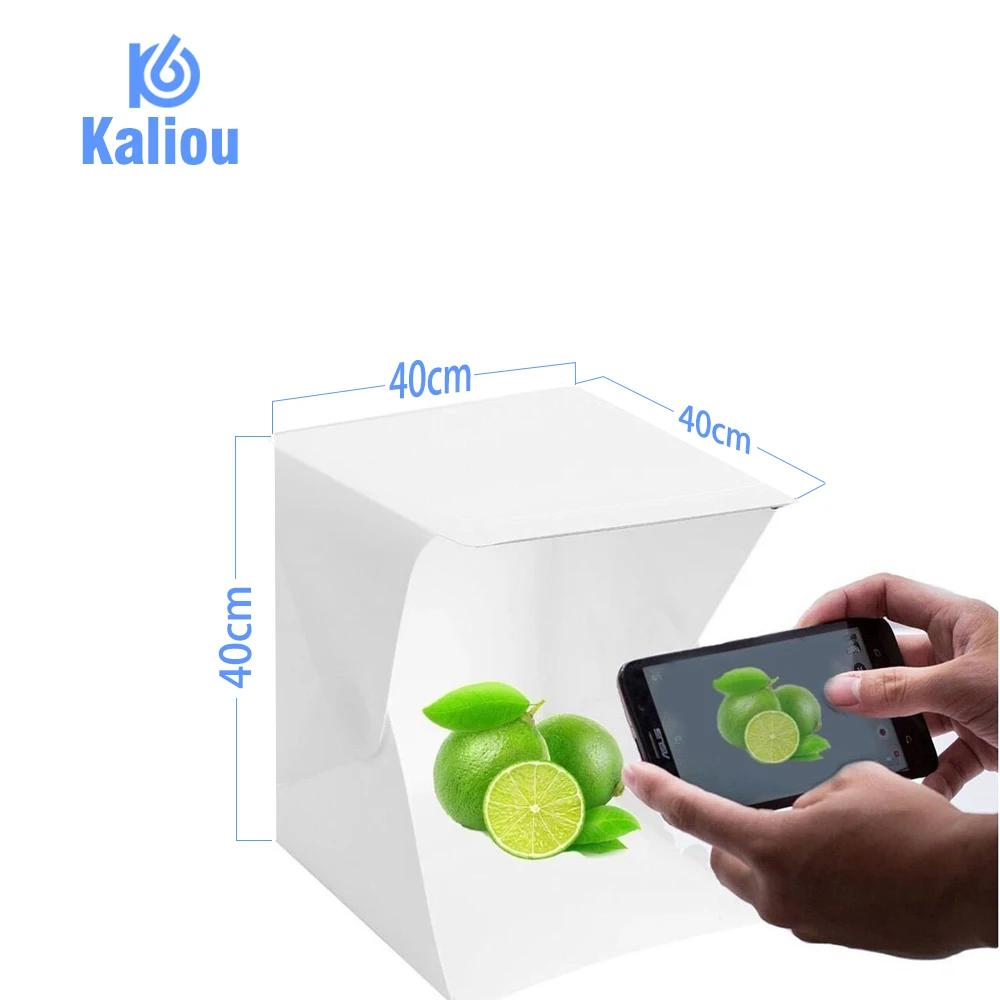 

Kaliou Tabletop 40*40cm Led Light Mini Photo Box Shooting Light Box Softbox Tent Lightbox Soft Box Accessories Lightbox