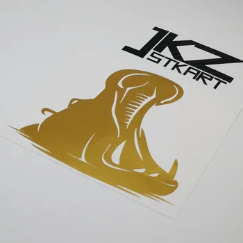 

JKZ STKART Vinyl Die Cut Stickers Decals Hippo Open Wide Mouth 11 x 12 cm Car Motor Bike Tank Laptop Helmet Decorated Stickers