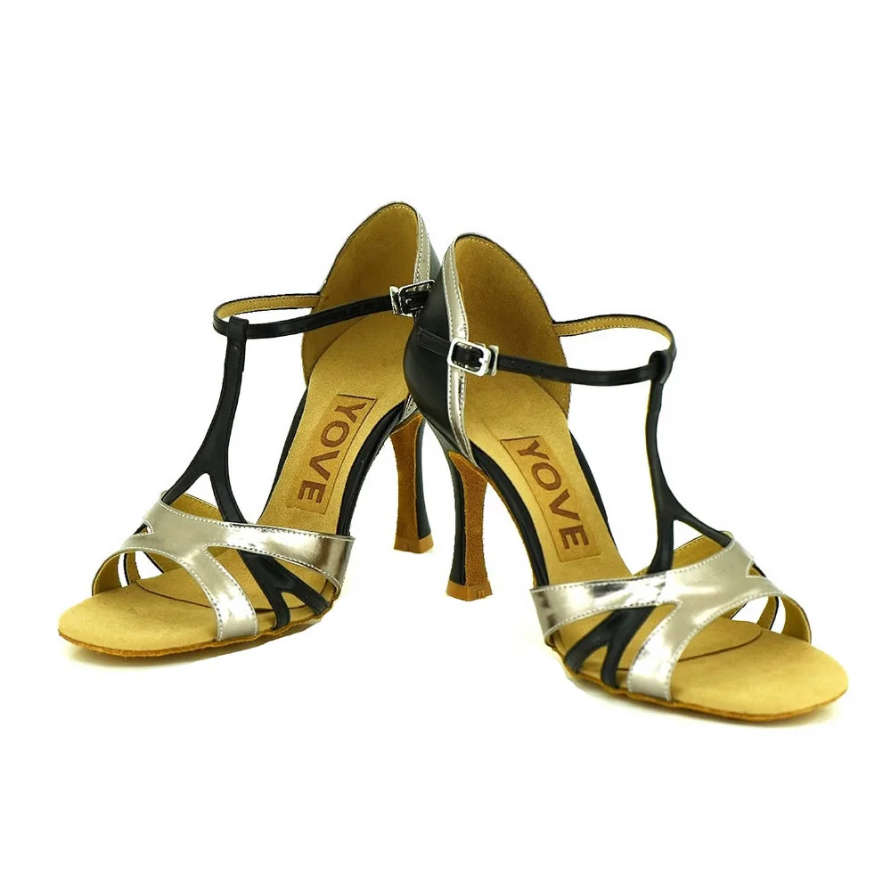 YOVE Dance font b Shoe b font Leather Women s Latin font b Salsa b font