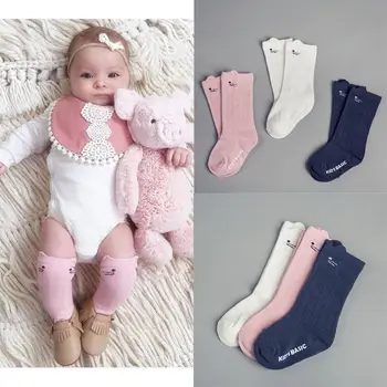 

2017 Cute Cartoon Soft Cotton Baby Kids Girls Socks Toddler Knee High Socks Tight Leg 0-4Y Warm Socks