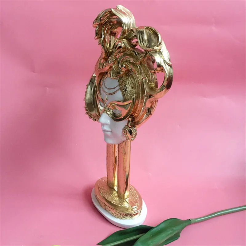 European Style Mask Goddess Head Portraits Electroplate Resin Craftwork Decoration Fashion Bedroom  - 4000021860428