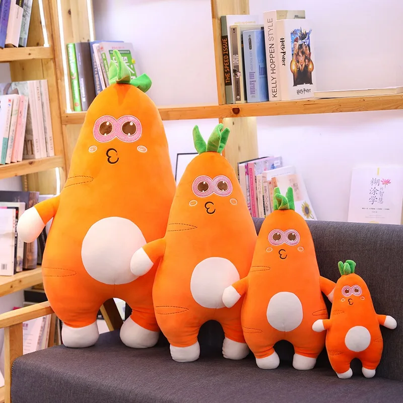 

New 30-100cm Creative Simulation Plant Plush Toy Stuffed Carrot Stuffed With Down Cotton Super Soft Pillow Lovely Gift For Girl