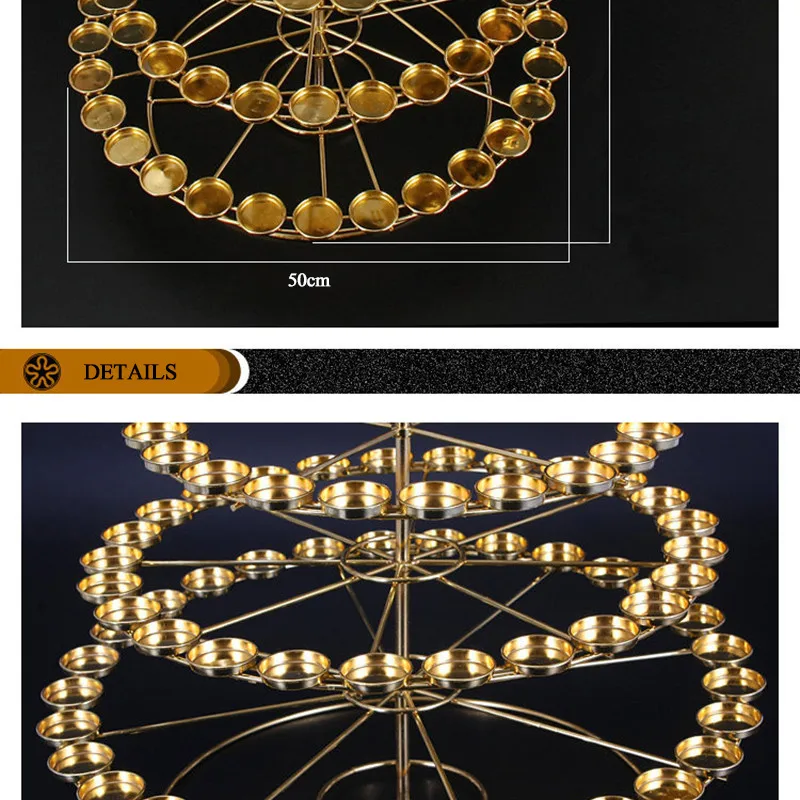 metal 7 tiers 108 candle holder lotus shape18
