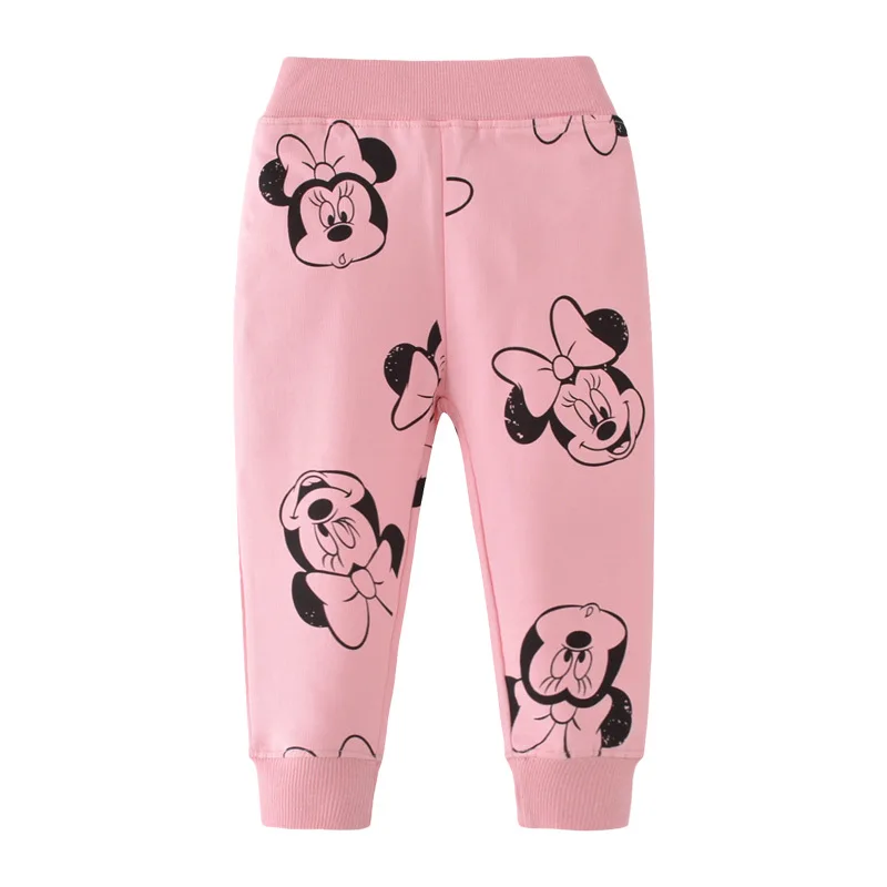Штаны для маленьких девочек; длинные брюки с героями мультфильмов; Новая модная детская зимняя одежда с принтом мышки; хлопковые спортивные штаны для девочек