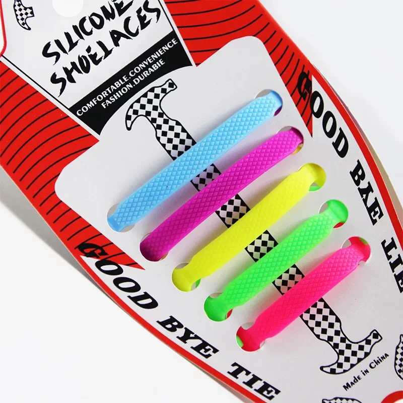 10Pcs/Set Elastic Silicone Shoelaces Children Athletic Running No Tie ShoeLaces All Sneakers shoes lace Fit Strap Shoelace