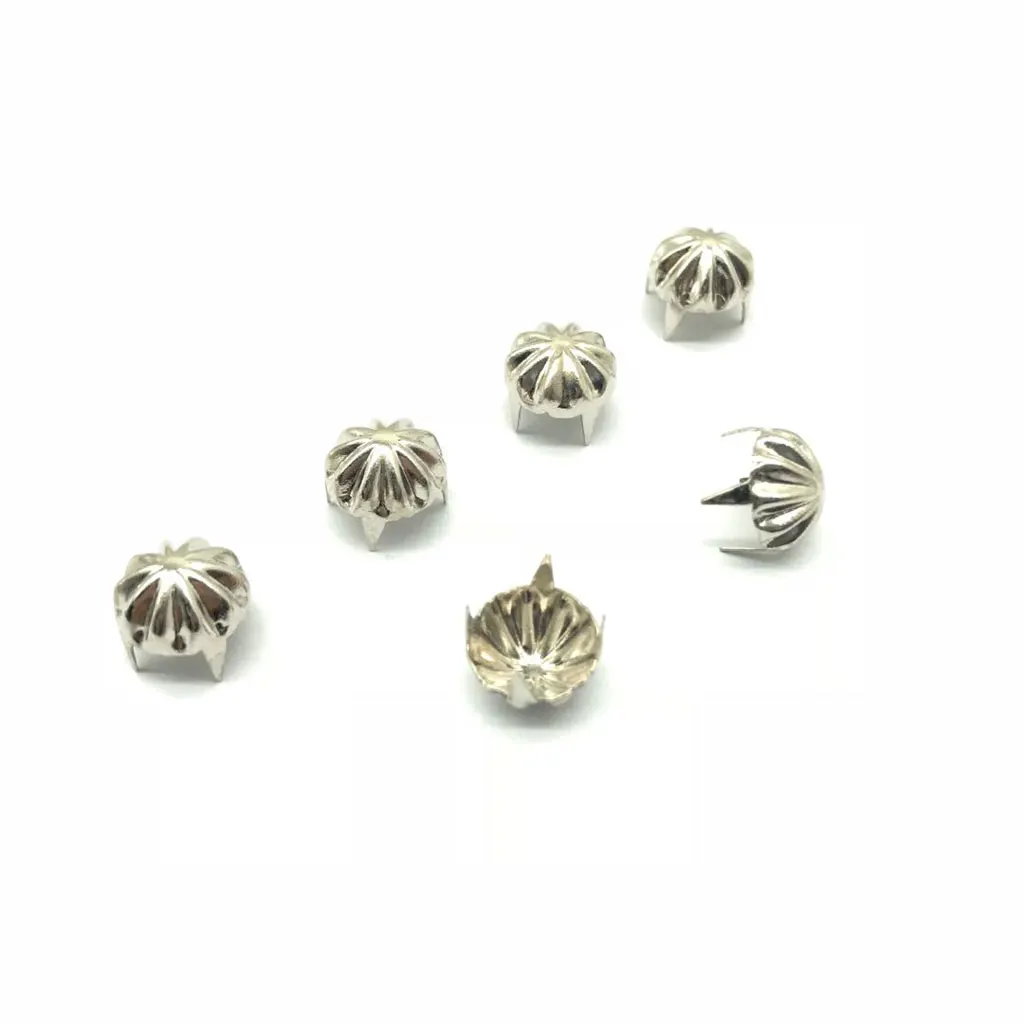 50pcs Metal Pumpkin Studs Claw Rivet Leathercraft Punk for Bags Jeans Belt Decoration