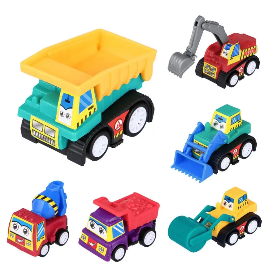 

2018 hot sale 6PC Baby Kids Cute Twist Forward Movement Engineering Car Educational Toys baby loving Mar 30