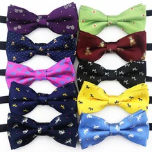 Лидер продаж, клетчатый детский лоток для хранения, полиэстер, 1200 иглы, Модный узор, галстук-бабочка с животными для детей 10*5,5 см, темно-синий бабочка