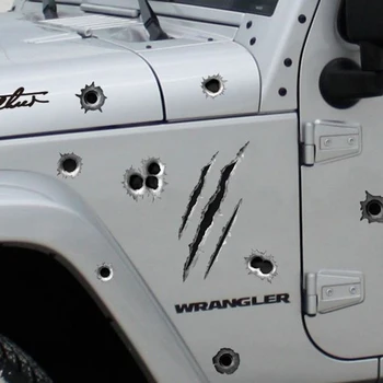 

23*29cm DIY Funny 1Pcs Car Stickers 3D Bullet Hole Car Styling Accessories Motorcycle Scratch Decal Cover Stickers